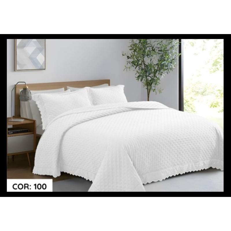 COBRELEITO QUEEN PALAZZO 240X260 *5899100 BRANCO DES. 100