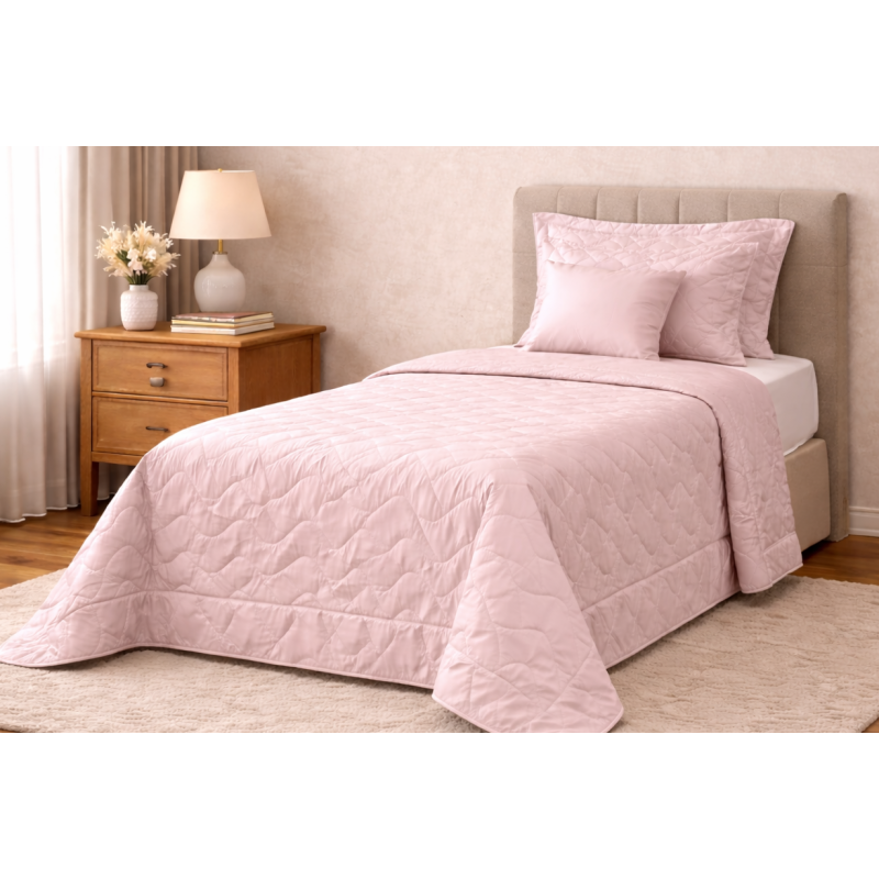 COLCHA SOLTEIRO AMALIA 2 ONA 300 FIOS 160X240 ROSE