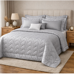 COLCHA CASAL AMALIA 2 ONA 300 FIOS 220X240 PRATA