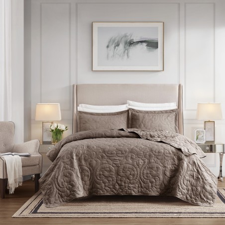 COLCHA KING AMALIA 2 ONA 300 FIOS 260X280 TAUPE