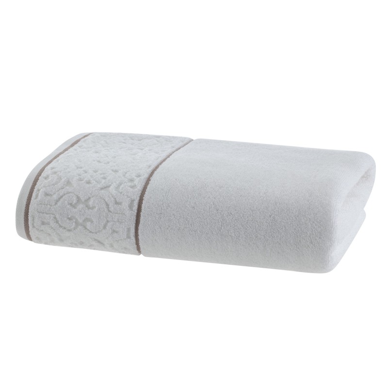TOALHA ROSTO SUPER SOFT ARABESCO ZERO TWIST CORTTEX 50X70 BRANCO
