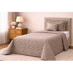 COLCHA SOLTEIRO AMALIA 2 ONA 300 FIOS 160X240 TAUPE