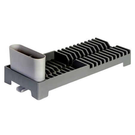 ESCORREDOR LOUCA C/PORTA TALHERES PLASTICO 46.5X18X13.5CM DYNASTY CINZ