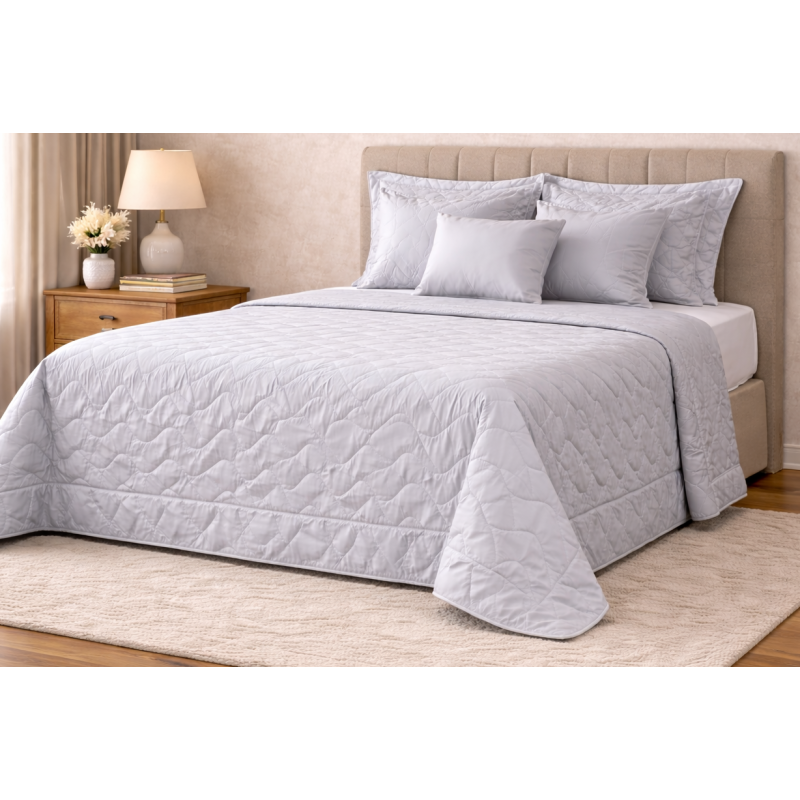 COLCHA QUEEN AMALIA 2 ONA 300 FIOS 240X260 PRATA