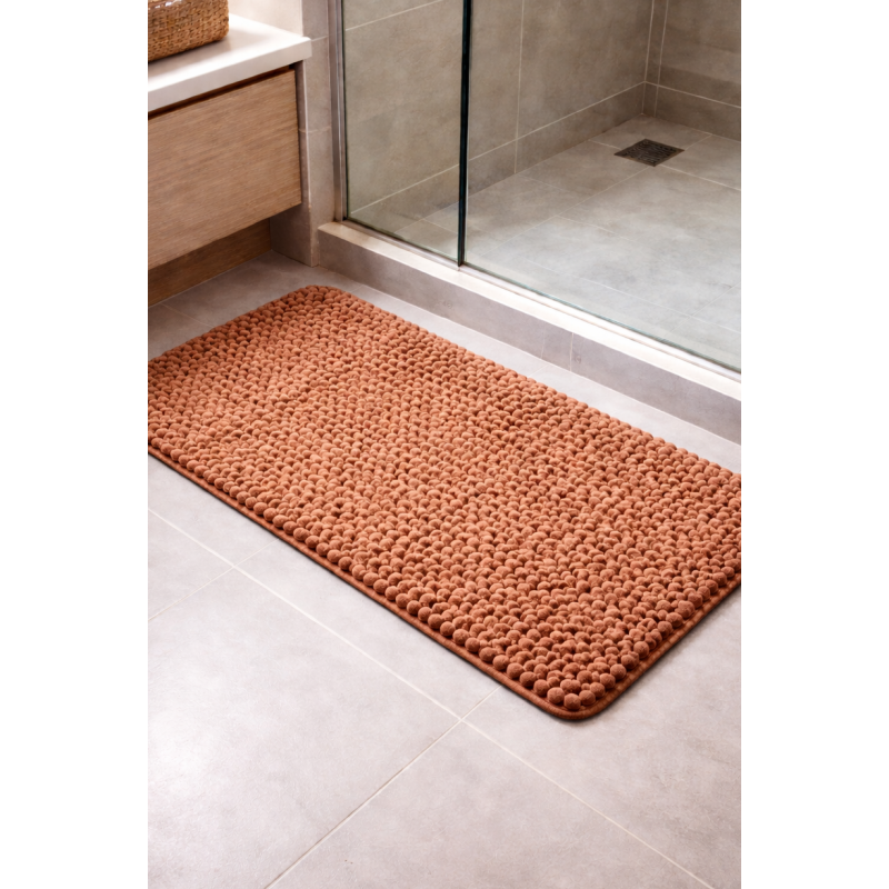 TAPETE BOLINHA MICROFIBRA S4 50X100 ROZAC TERRA