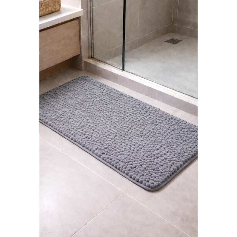 TAPETE BOLINHA MICROFIBRA S4 50X100 ROZAC CINZA