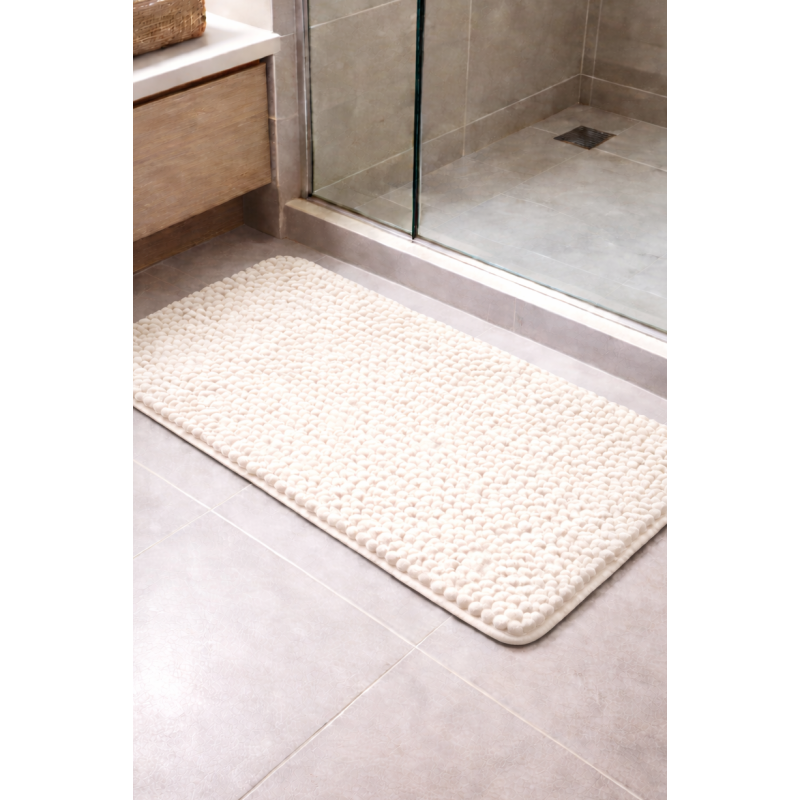 TAPETE BOLINHA MICROFIBRA S4 50X100 ROZAC MARFIM