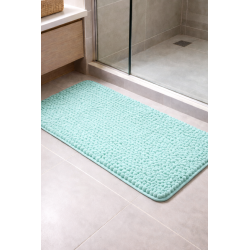 TAPETE BOLINHA MICROFIBRA S4 50X100 ROZAC VERDE AGUA