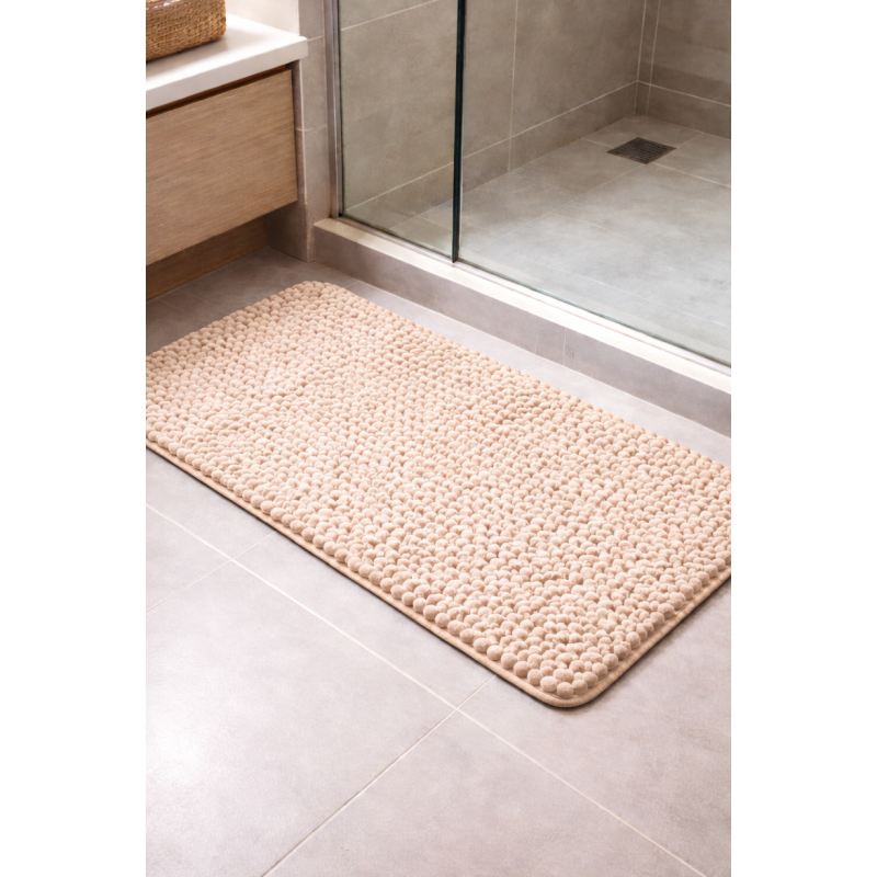 TAPETE BOLINHA MICROFIBRA S4 50X100 ROZAC NUDE