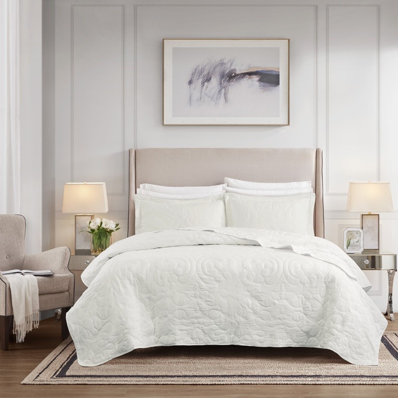 COLCHA CASAL AMALIA 2 ONA 300 FIOS 220X240 BRANCO