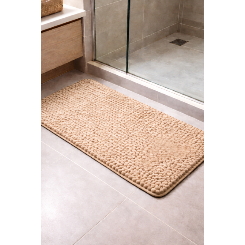 TAPETE BOLINHA MICROFIBRA S4 50X100 ROZAC CAQUI