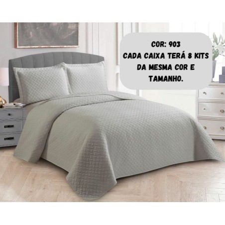 COLCHA QUEEN DULI ONA 240X260 CINZA FOSCO