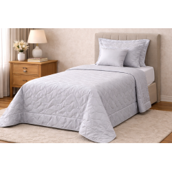 COLCHA SOLTEIRO AMALIA 2 ONA 300 FIOS 160X240 PRATA