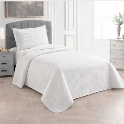 COLCHA SOLTEIRO AMALIA 2 ONA 300 FIOS 160X240 BRANCO