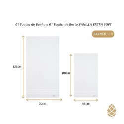 JOGO BANHO 2PCS VANILLA EXTRA SOFT C/CINTA 70X135 BUDDEMEYER BRANCO *1