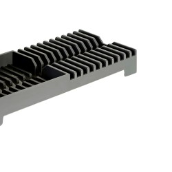 ESCORREDOR LOUCA C/PORTA TALHERES PLASTICO 46.5X18X13.5CM DYNASTY CINZ