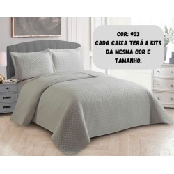 COLCHA QUEEN DULI ONA 240X260 CINZA FOSCO