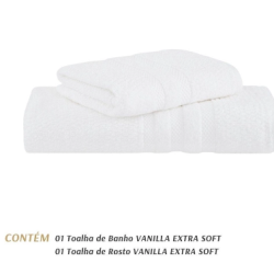 JOGO BANHO 2PCS VANILLA EXTRA SOFT C/CINTA 70X135 BUDDEMEYER BRANCO *1