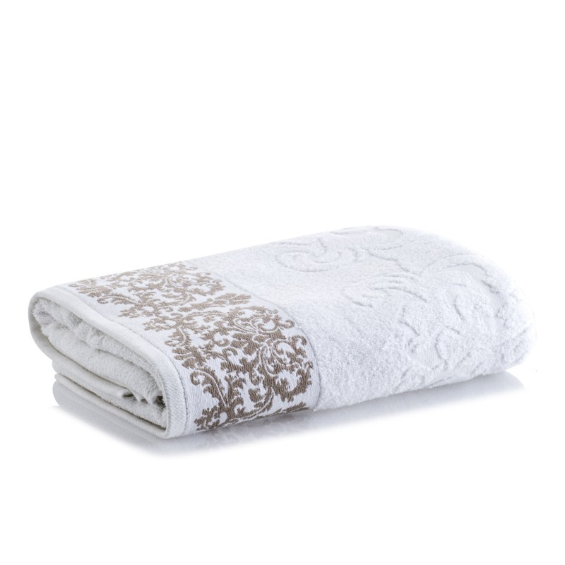 TOALHA BANHO JACQUARD MEDALHAO CORTTEX BRANCO 70X140