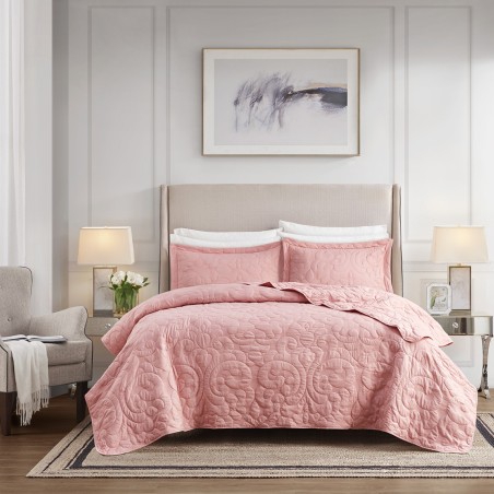 COLCHA CASAL AMALIA 2 ONA 300 FIOS 220X240 ROSE