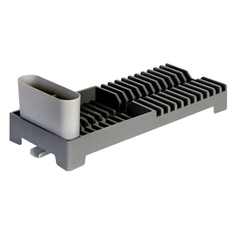 ESCORREDOR LOUCA C/PORTA TALHERES PLASTICO 46.5X18X13.5CM DYNASTY CINZA