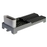 ESCORREDOR LOUCA C/PORTA TALHERES PLASTICO 46.5X18X13.5CM DYNASTY CINZA