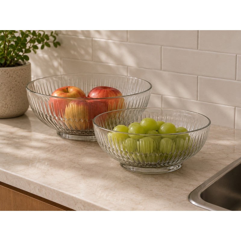 JOGO 2 BOWLS VITRISSIMO VIDRO 880ML 17X6.3CM  L'HERMITAGE