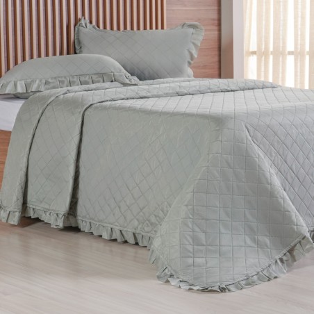 COLCHA CASAL FRUFRU 3PCS BENE CASA 210X230 VERDE