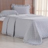 COLCHA QUEEN FRUFRU 3PCS BENE CASA 230X250 CINZA