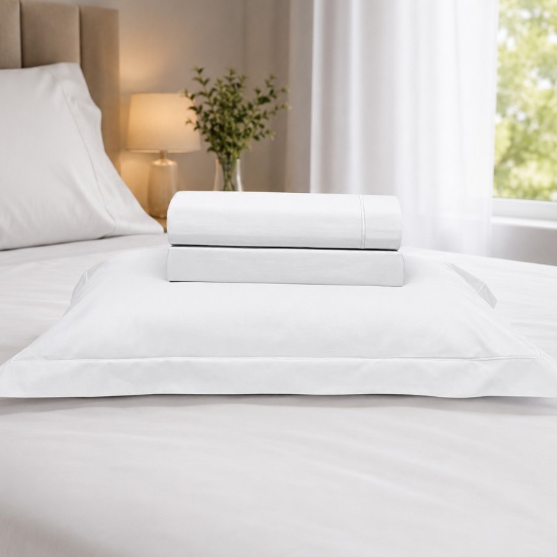 JOGO CAMA SOLTEIRO 230 FIOS 3PCS 30 ALT 150X220 ONA BRANCO