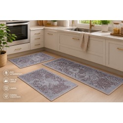 JOGO TAPETES/PASSADEIRA D/COZINHA VELOUR 3PCS LADRILHOS	