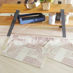 JOGO TAPETES/PASSADEIRA D/COZINHA VELOUR 3PCS NATURAL