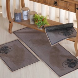 JOGO TAPETES/PASSADEIRA D/COZINHA VELOUR 3PCS WINE