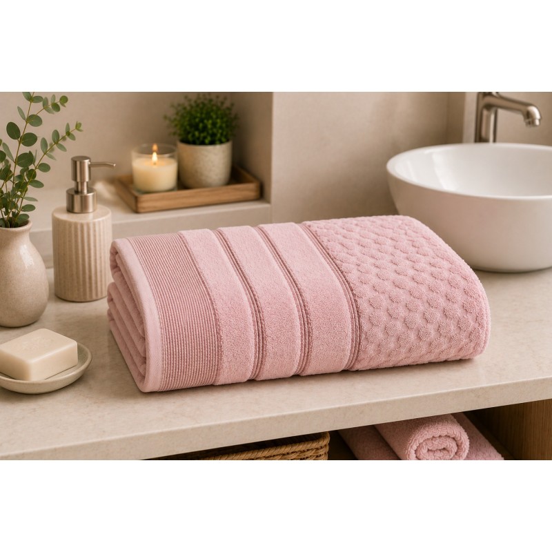 TOALHA BANHO TREVISO CORTTEX 70X140 ROSA
