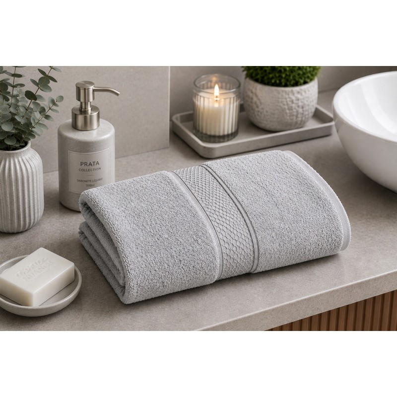 TOALHA BANHO NOBRE NATURAL 70X140 PRATA