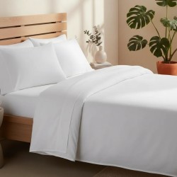 JOGO CAMA KING 150 FIOS 4PCS 30 ALT 280X250 ONA BRANCO