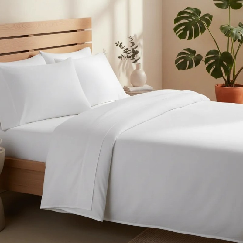 JOGO CAMA KING 150 FIOS 4PCS 30 ALT 280X250 ONA BRANCO