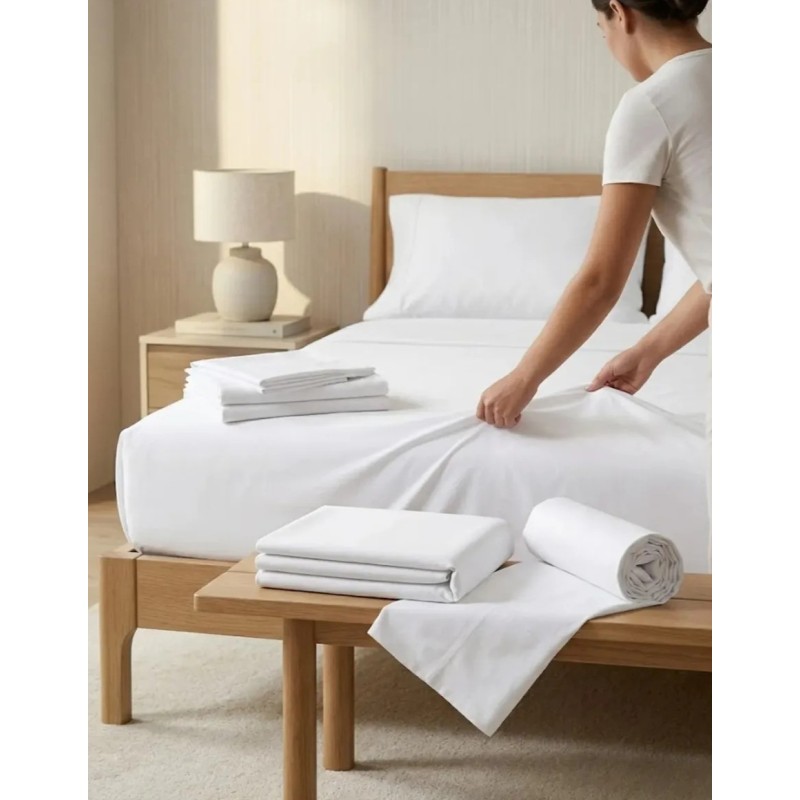 JOGO CAMA KING 150 FIOS 4PCS 30 ALT 280X250 ONA BRANCO