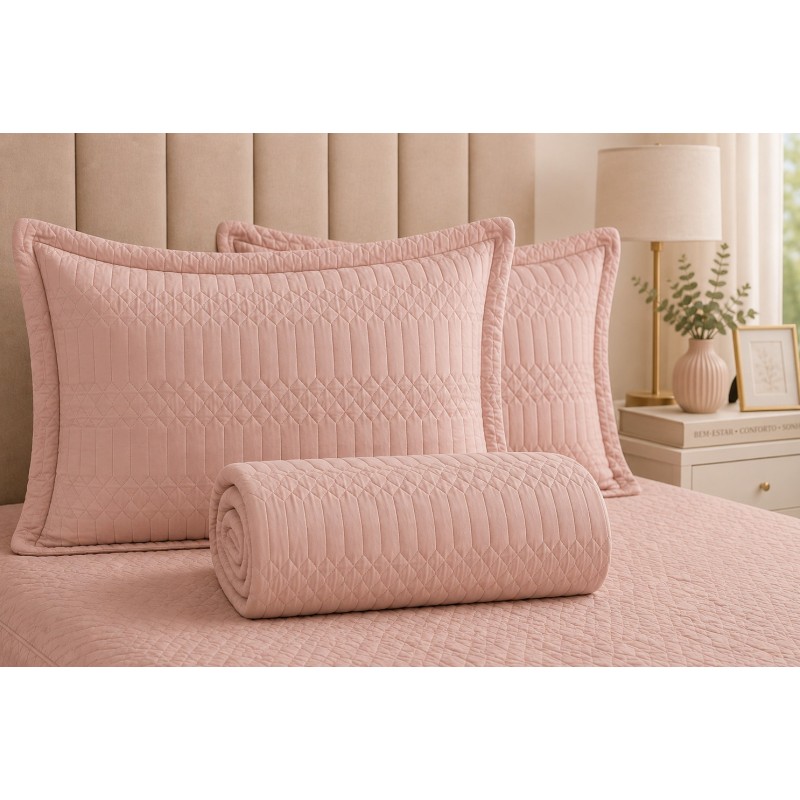 COLCHA SOLTEIRO SIENA 160X220 *5236103 ROSE