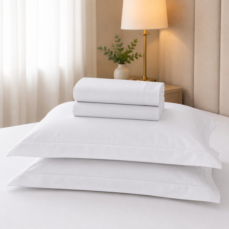 JOGO CAMA CASAL 230 FIOS 4PCS 30 ALT 220X250 ONA BRANCO