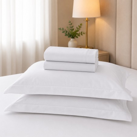 JOGO CAMA CASAL 230 FIOS 4PCS 30 ALT 220X250 ONA BRANCO