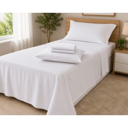 JOGO CAMA SOLTEIRO 150 FIOS 3PCS 30 ALT 170X240 ONA BRANCO