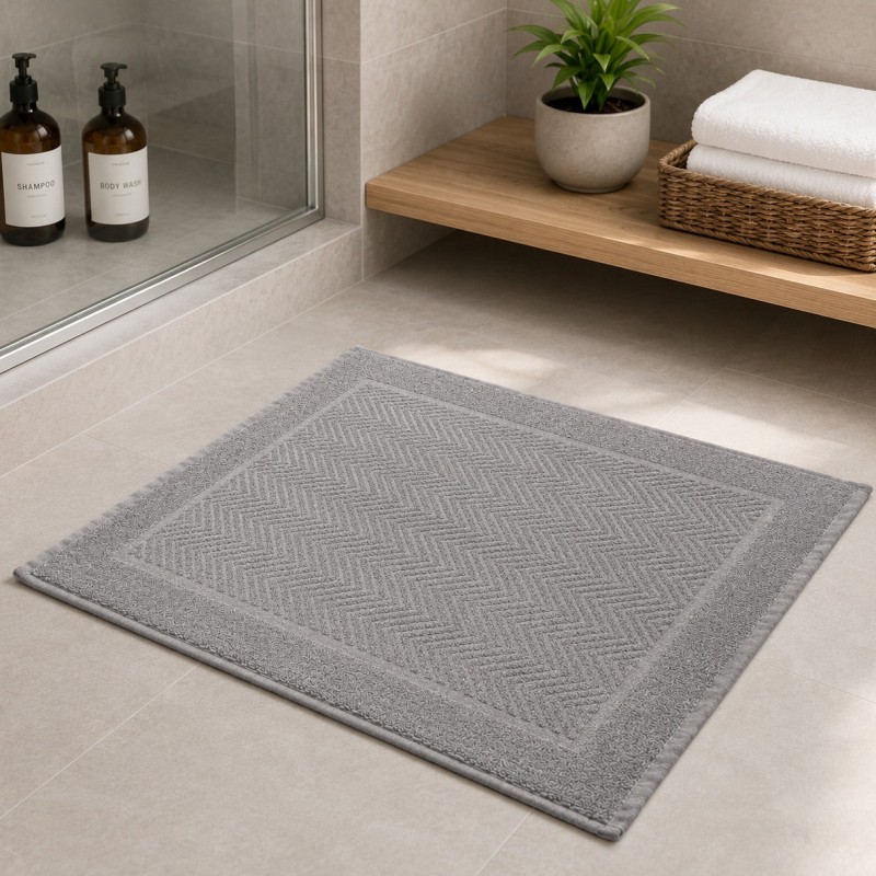 TOALHA PISO MYKONOS CORTTEX 50X70 CINZA