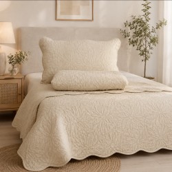 COLCHA QUEEN SIENA 240X260 BEGE