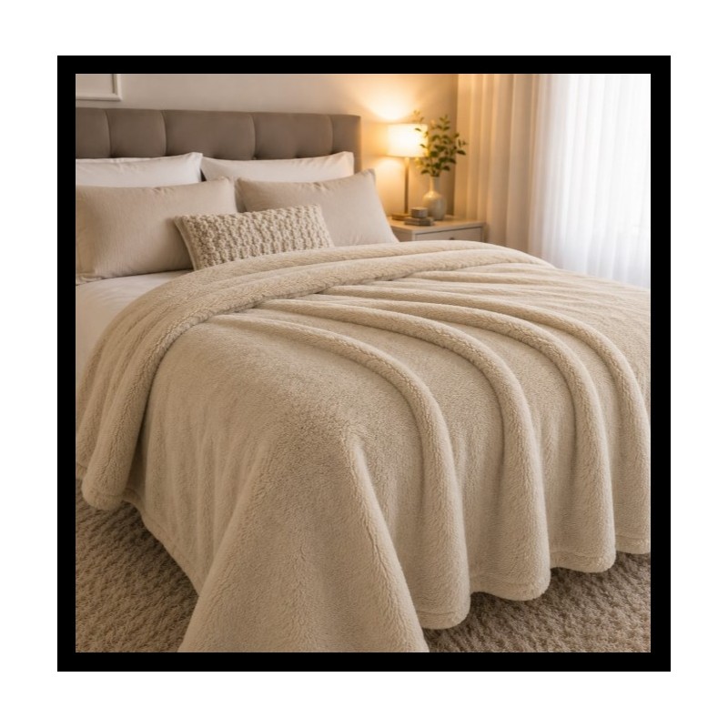 MANTA CASAL LUMI ONA 180X220 BEGE