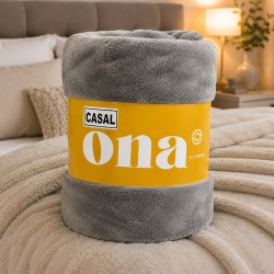 MANTA CASAL LUMI ONA 180X220 CINZA