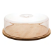 PRATO P/BOLO DE BAMBU C/TAMPA DE PLASTICO 28X28X9.5CM LYOR 1362
