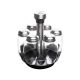 JOGO 7PCS C/6 PORTA TEMPEROS VIDRO/SUPORTE GIRATORIO 16X16X17.5CM LYOR *220029